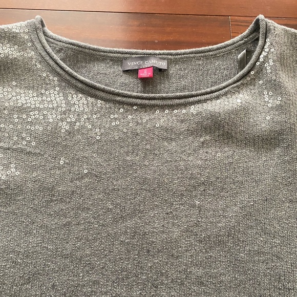 [Vince Camuto] Gray Sequined Sweater - Picture 5 of 10